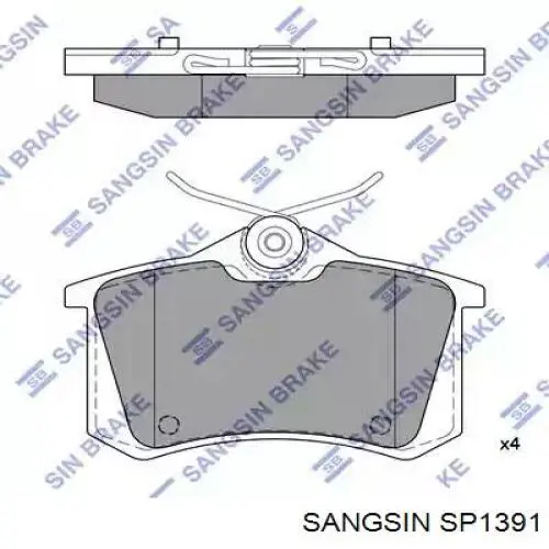 Задні гальмівні колодки Sangsin SP1391 ціна, від 15.82 USD