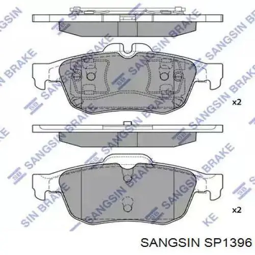 Задні гальмівні колодки Sangsin SP1396 ціна, від 22.77 USD