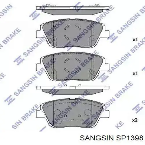Гальмівні колодки Sangsin SP1398 ціна, від 25.99 USD
