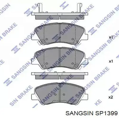 Колодки гальмівні передні, дискові SP1399 Sangsin