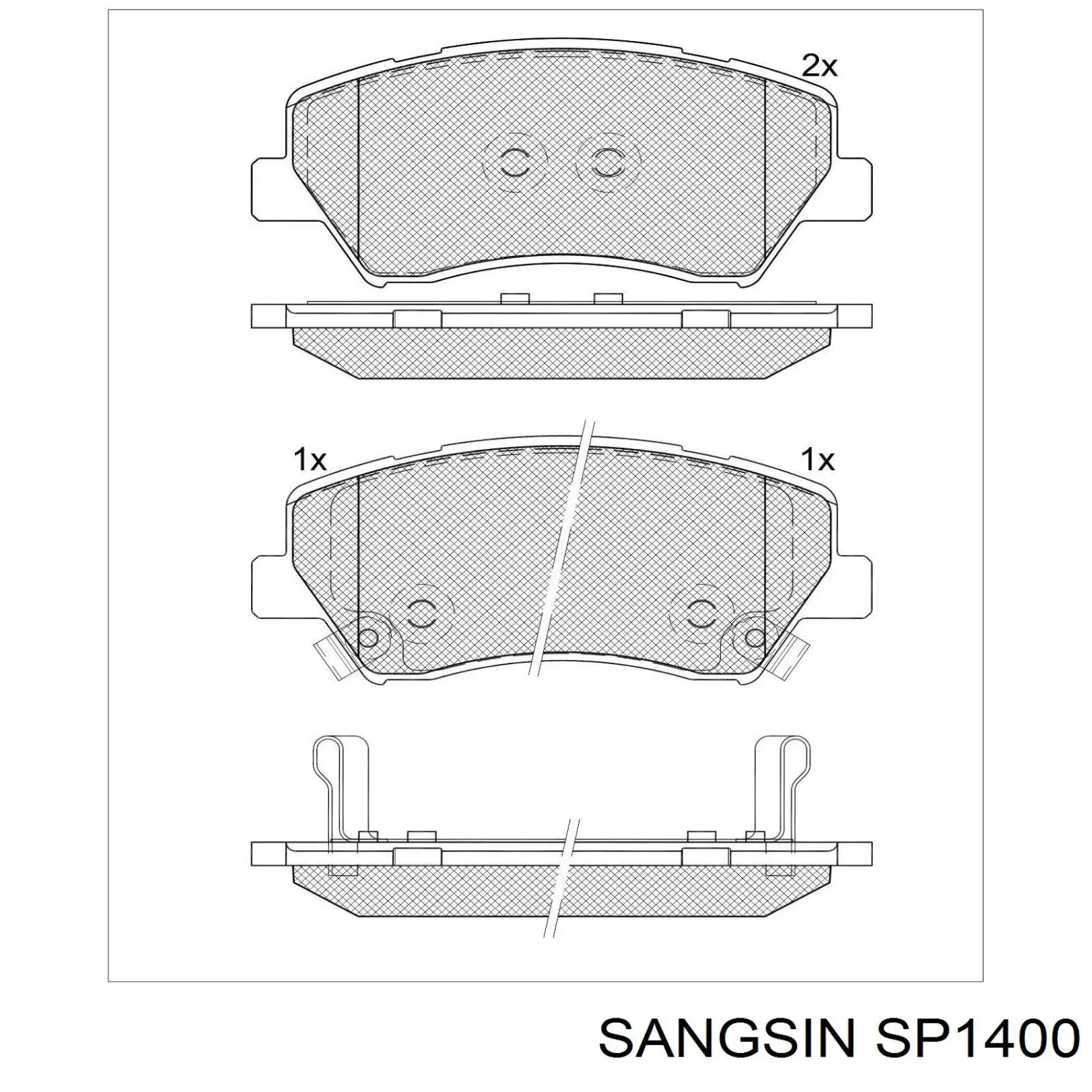 Передні тормозні колодки SP1400 Sangsin