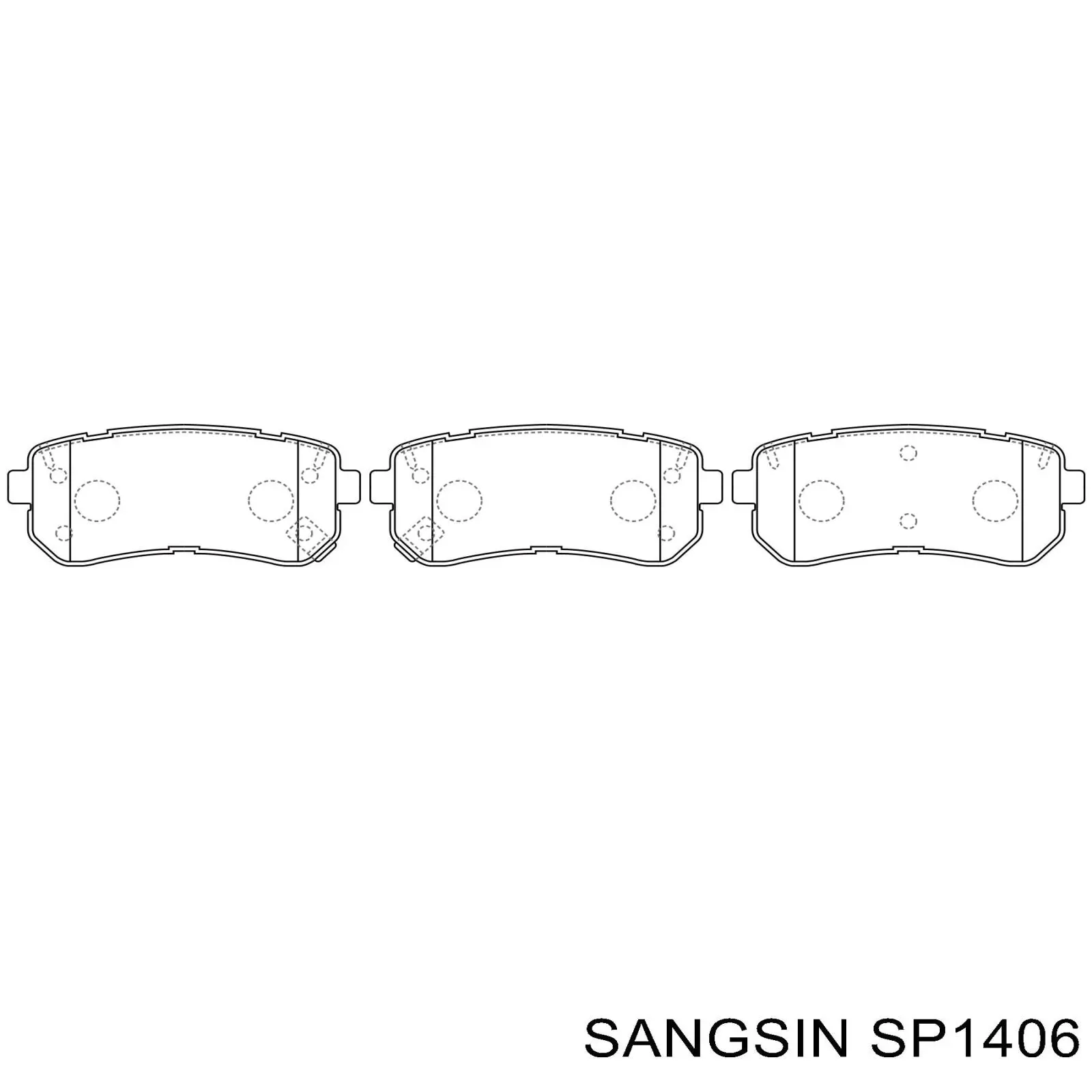 Колодки гальмові задні, дискові SP1406 Sangsin