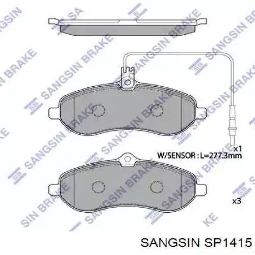 Гальмівні колодки Sangsin SP1415 ціна, від 21.94 USD