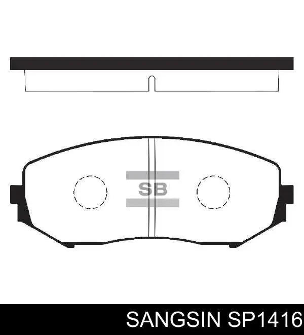 Купити SP1416 Sangsin Колодки гальмівні передні, дискові