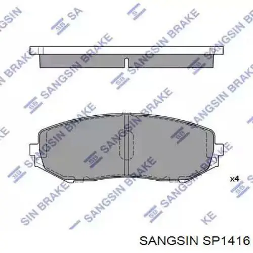 Колодки гальмівні передні, дискові SP1416 Sangsin