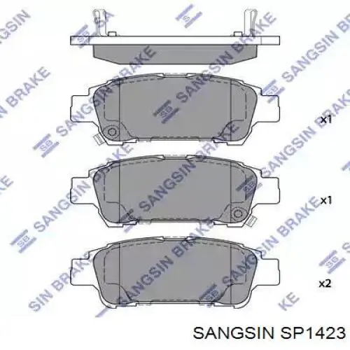 Задні гальмівні колодки Sangsin SP1423 ціна, від 15.29 USD