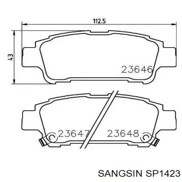 SP1423 Sangsin колодки гальмові задні, дискові