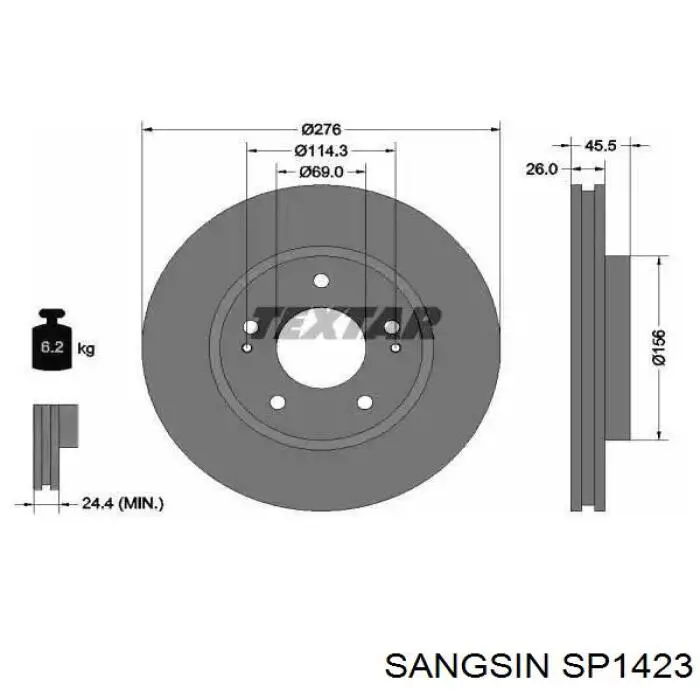 Купити SP1423 Sangsin Задні колодки
