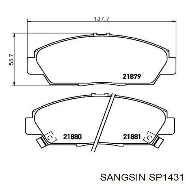 Гальмівні колодки Sangsin SP1431 ціна, від 18.15 USD