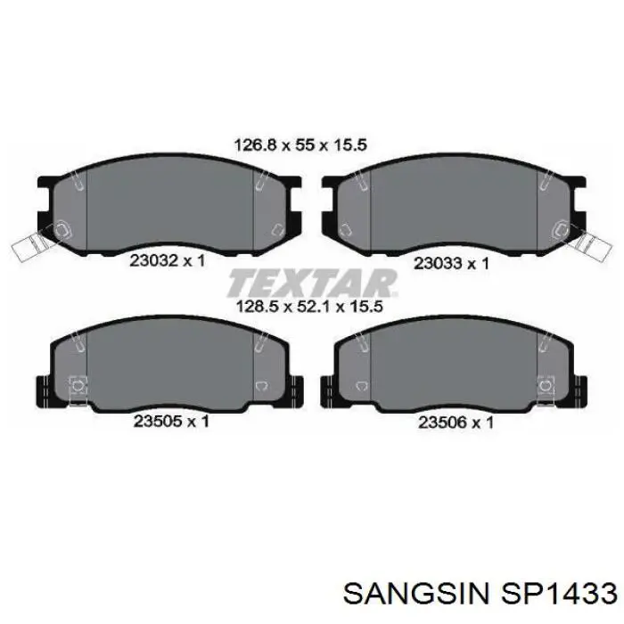 Колодки гальмівні передні, дискові SP1433 Sangsin