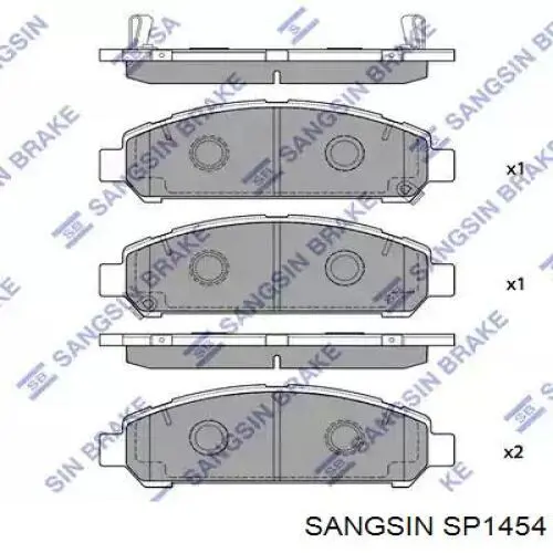 SP1454 Sangsin колодки гальмівні передні, дискові