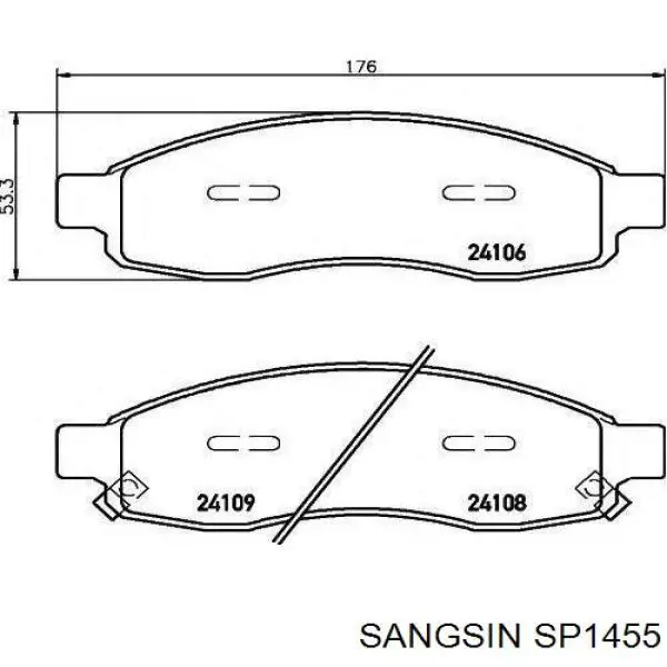 Гальмівні колодки Sangsin SP1455 ціна, від 21.11 USD