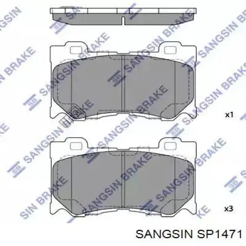 Гальмівні колодки Sangsin SP1471 ціна, від 28.57 USD