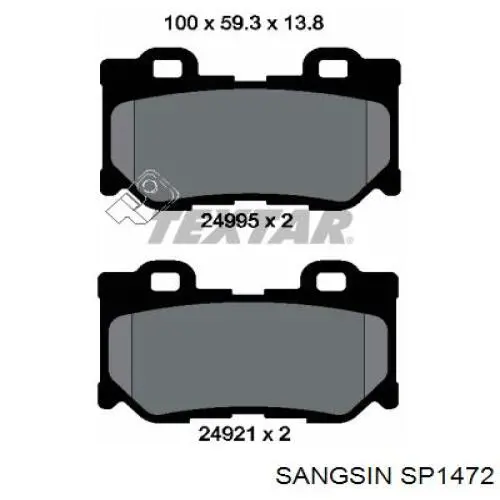 Купити SP1472 Sangsin Задні колодки