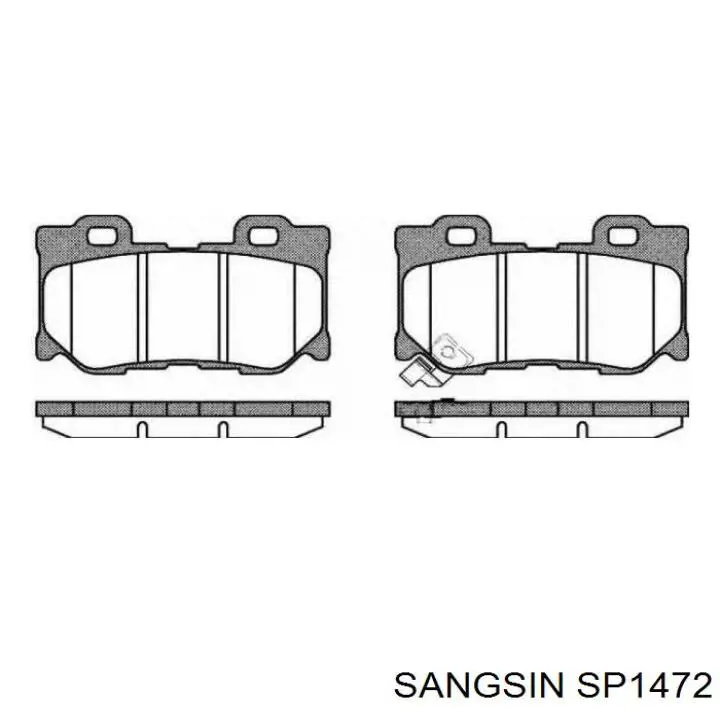 Задні гальмівні колодки Sangsin SP1472 ціна, від 23.41 USD