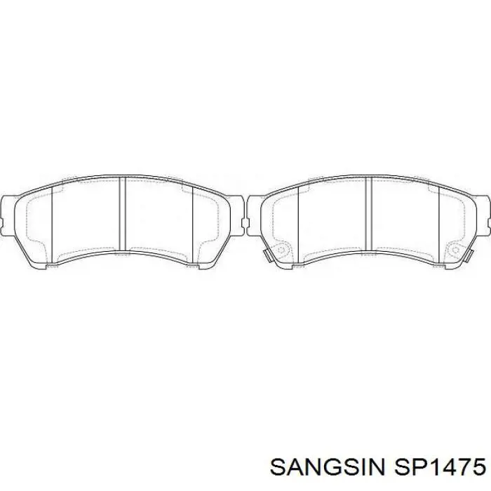 Купити SP1475 Sangsin Колодки гальмівні передні, дискові