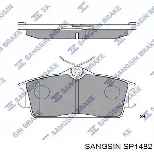 Купити SP1482 Sangsin Колодки гальмівні передні, дискові