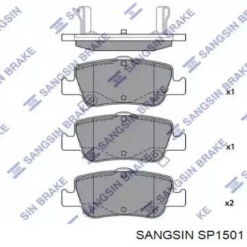 SP1501 Sangsin колодки гальмові задні, дискові