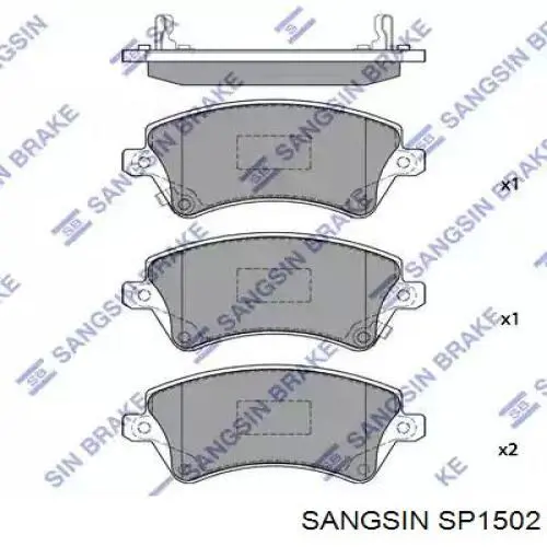 SP1502 Sangsin Передні гальмівні колодки