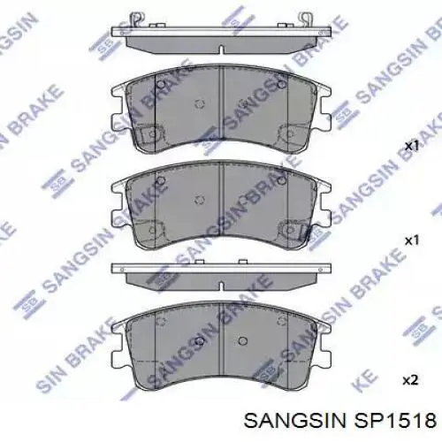 Гальмівні колодки Sangsin SP1518 ціна, від 25.93 USD