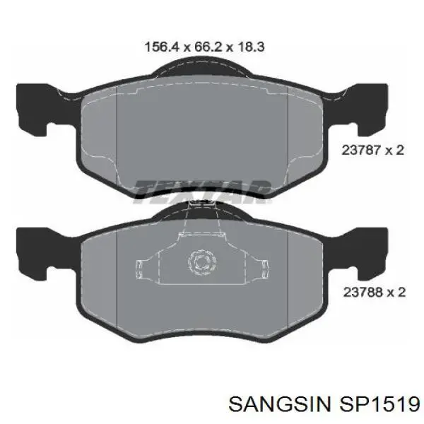 Гальмівні колодки Sangsin SP1519 ціна, від 24.53 USD