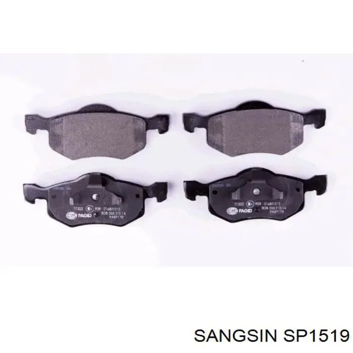 Купити SP1519 Sangsin Колодки гальмівні передні, дискові