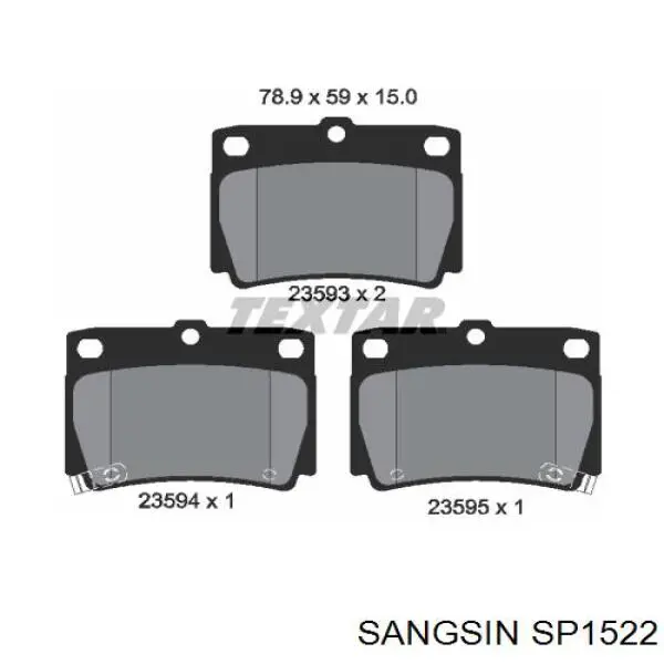 Задні гальмівні колодки SP1522 Sangsin