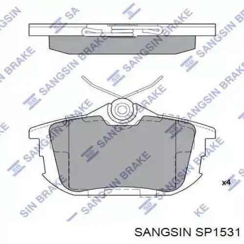 SP1531 Sangsin Колодки гальмівні задні, дискові