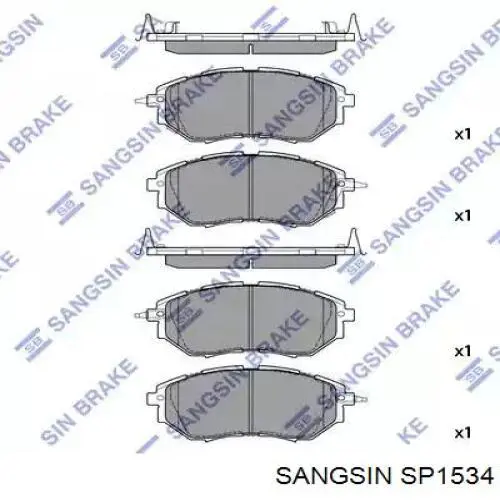 Колодки гальмівні передні, дискові SP1534 Sangsin