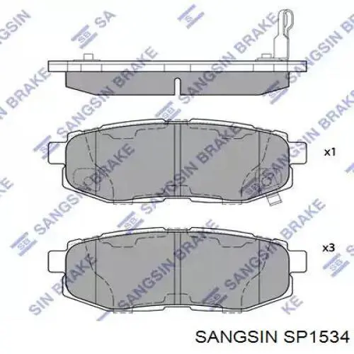 Гальмівні колодки Sangsin SP1534 ціна, від 28.38 USD