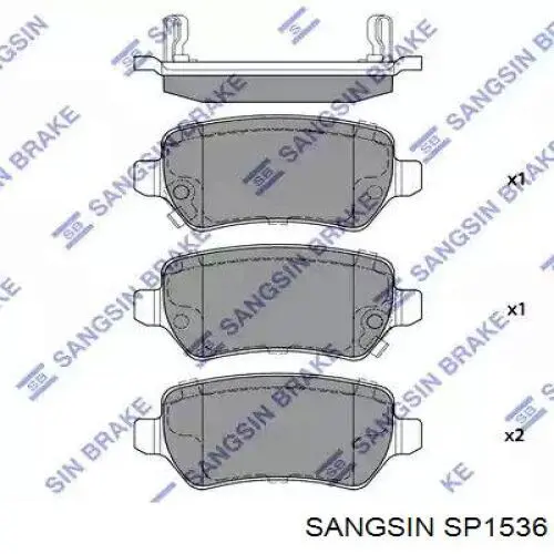 Задні гальмівні колодки Sangsin SP1536 ціна, від 17.54 USD