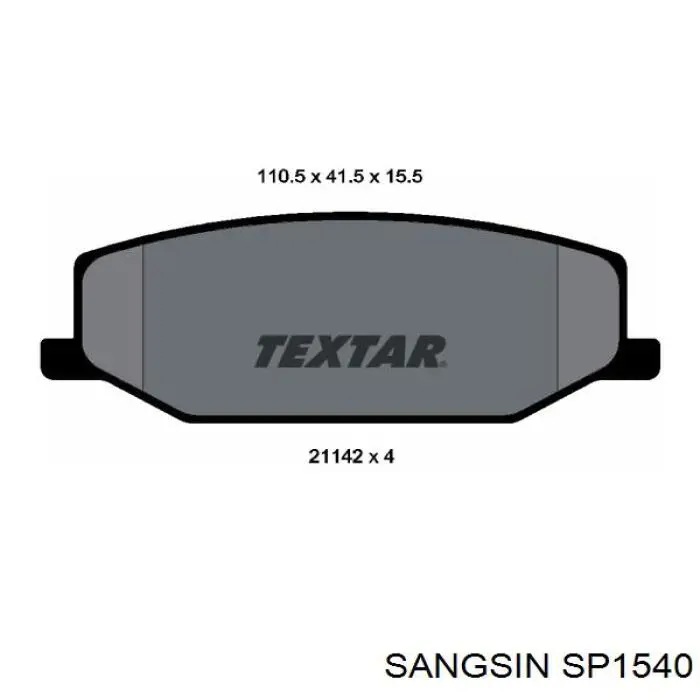 Колодки гальмівні передні, дискові SP1540 Sangsin