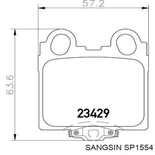 SP1554 Sangsin колодки гальмові задні, дискові