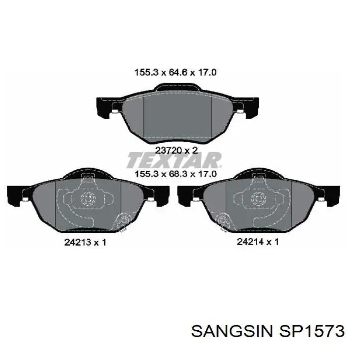 Передні тормозні колодки SP1573 Sangsin