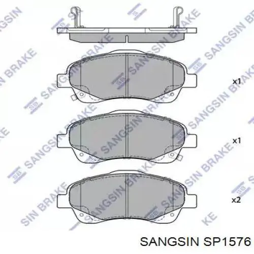 Колодки гальмівні передні, дискові SP1576 Sangsin