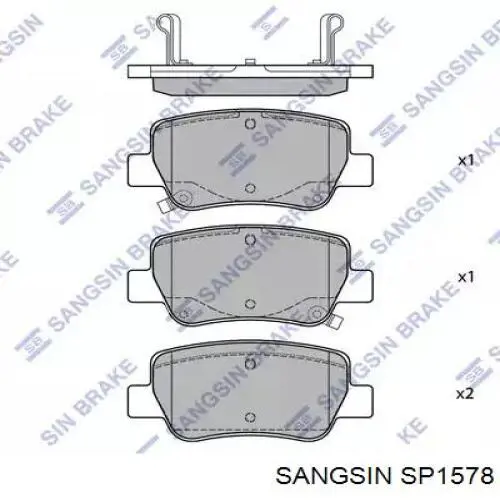 Задні гальмівні колодки Sangsin SP1578 ціна, від 20.28 USD