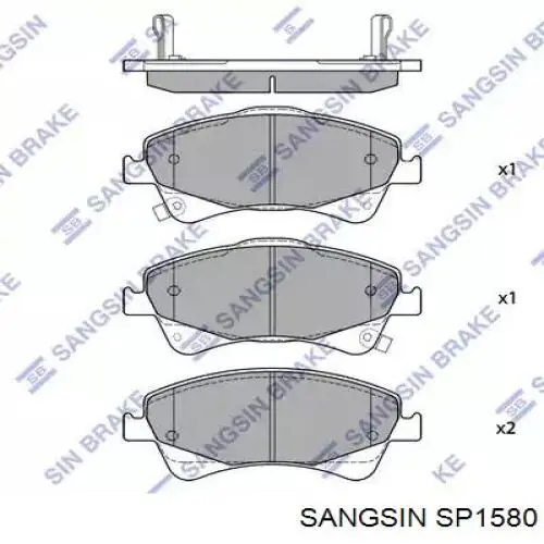 SP1580 Sangsin колодки гальмівні передні, дискові