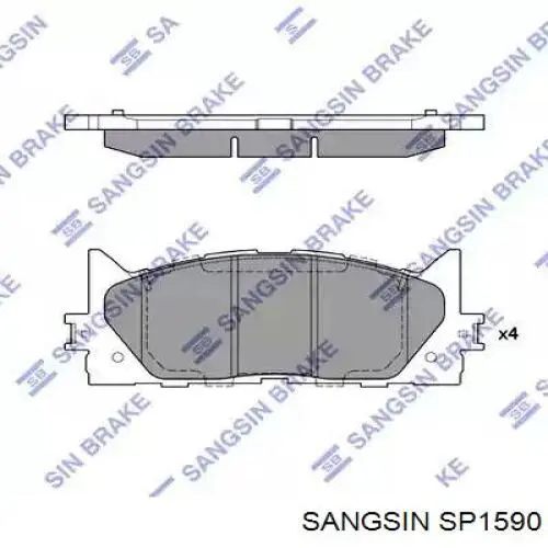 Купити SP1590 Sangsin Колодки гальмівні передні, дискові