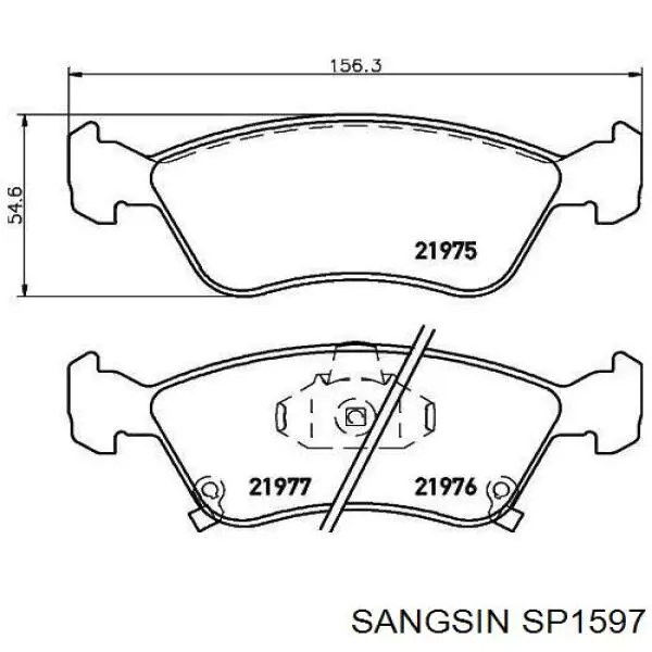 Колодки гальмівні передні, дискові SP1597 Sangsin