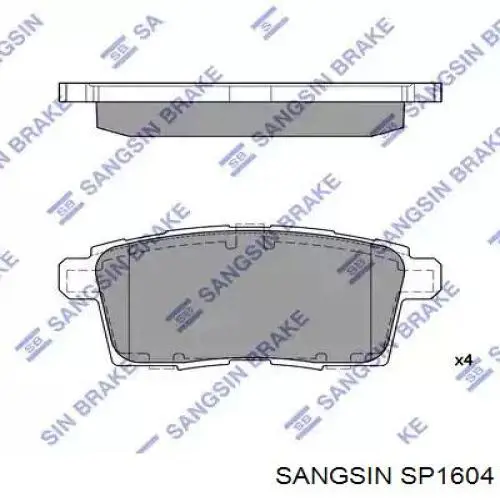 SP1604 Sangsin Колодки гальмівні задні, дискові