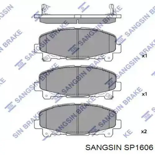 SP1606 Sangsin колодки гальмівні передні, дискові