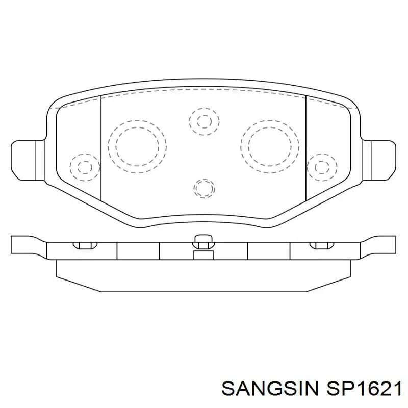 SP1621 Sangsin колодки гальмові задні, дискові