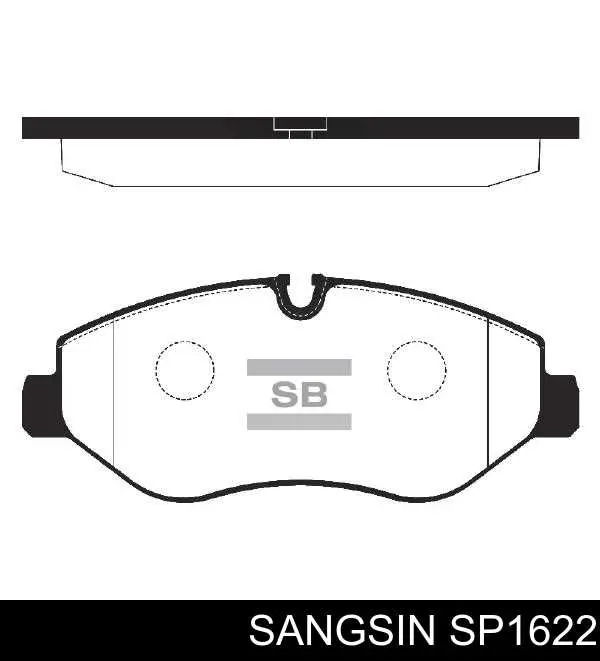 Купити SP1622 Sangsin Колодки гальмівні передні, дискові