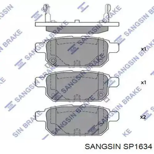 SP1634 Sangsin Колодки гальмівні задні, дискові