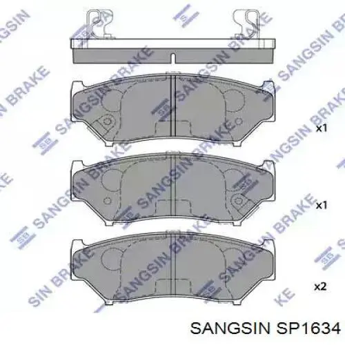 SP1634 Sangsin колодки гальмові задні, дискові