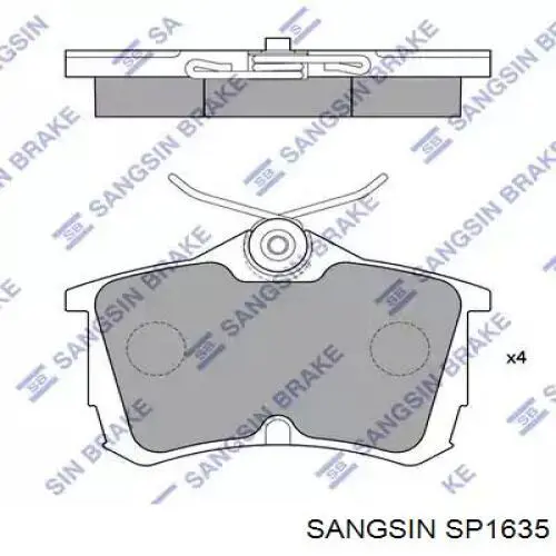 SP1635 Sangsin Колодки гальмівні задні, дискові