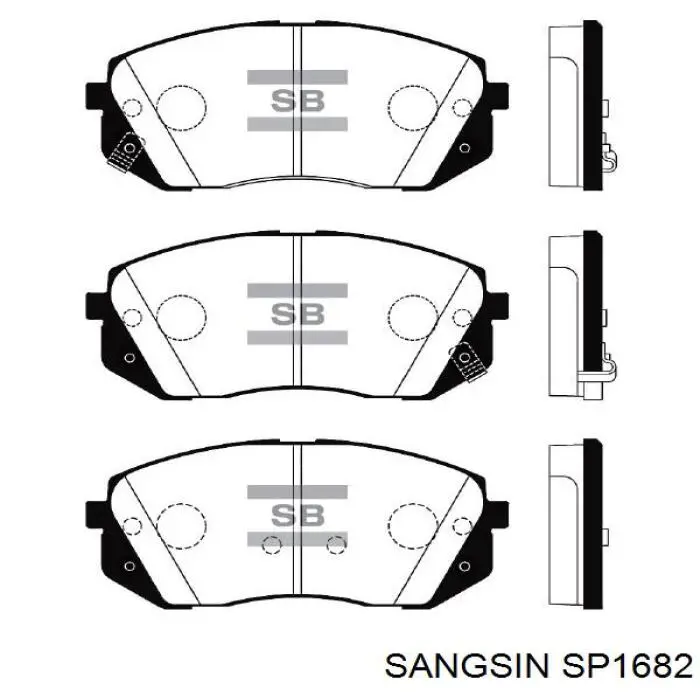 Колодки гальмівні передні, дискові SP1682 Sangsin