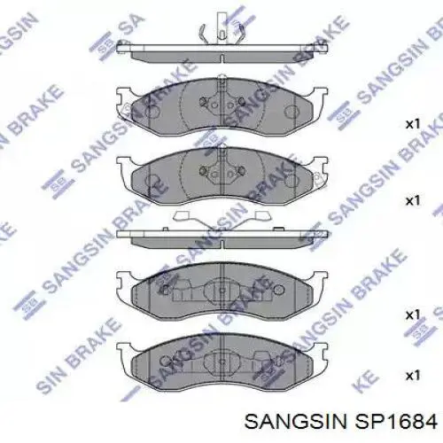 Купити SP1684 Sangsin Задні колодки