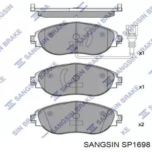 Гальмівні колодки Sangsin SP1698 ціна, від 37.63 USD