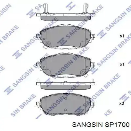 Колодки гальмівні передні, дискові SP1700 Sangsin